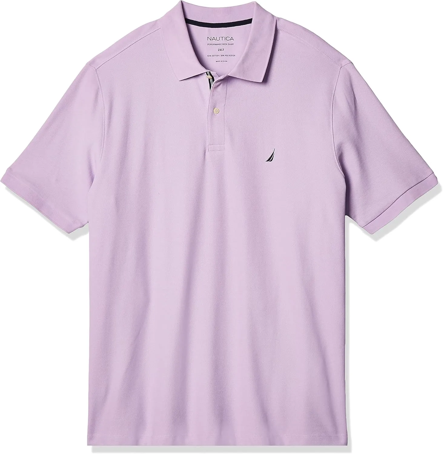 Nautica Men's Big and Tall Classic Fit Short Sleeve Solid Performance Deck Polo Shirt