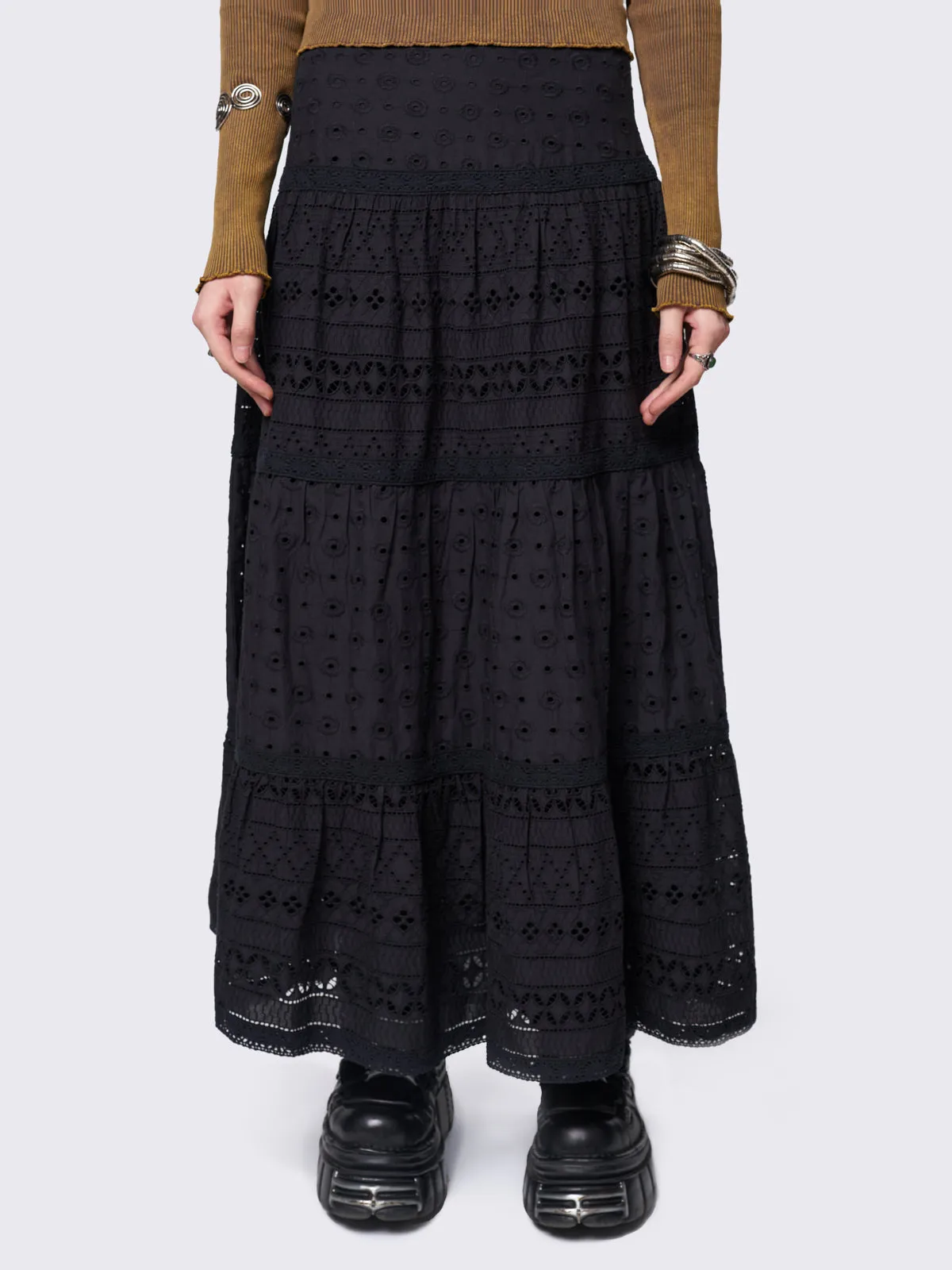 Ophelia Black Maxi Skirt