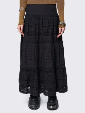 Ophelia Black Maxi Skirt