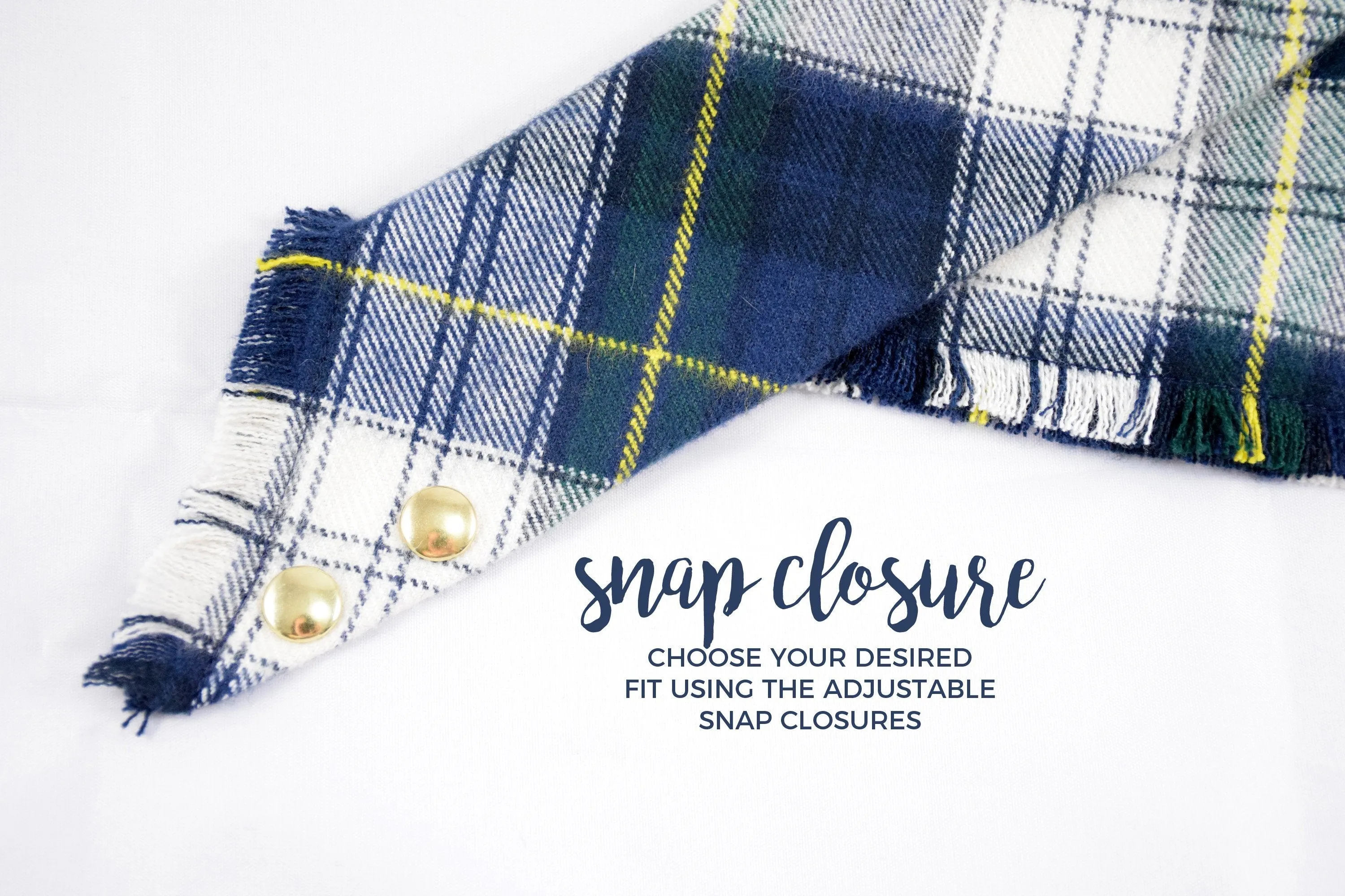 PERTH Reversible Cotton Dog Bandana - Snap/Tie On Cotton Scarf