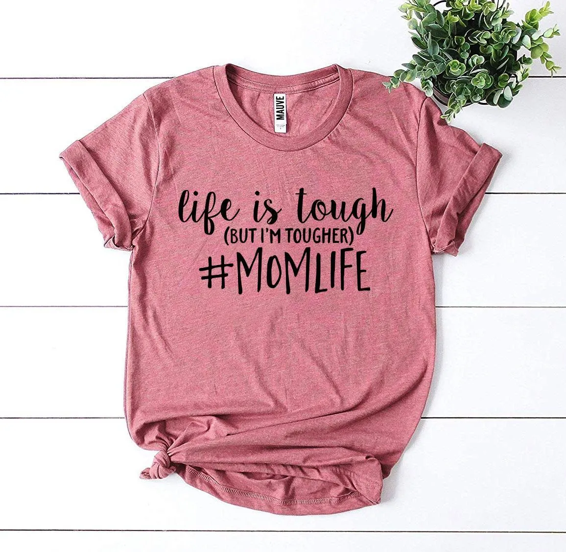 "#Momlife" cotton Printed T-shirt