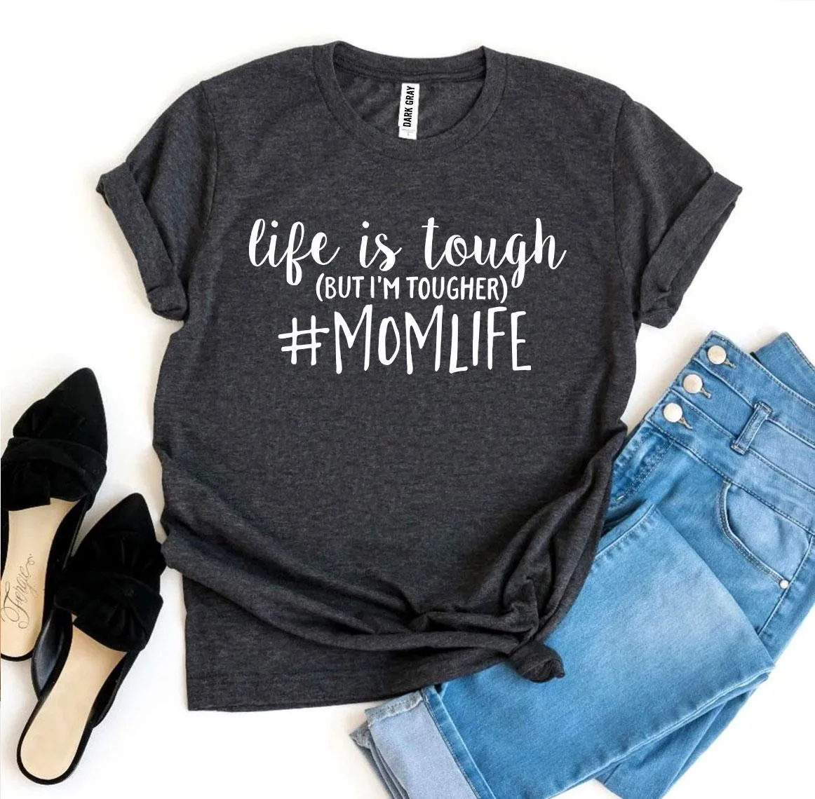 "#Momlife" cotton Printed T-shirt