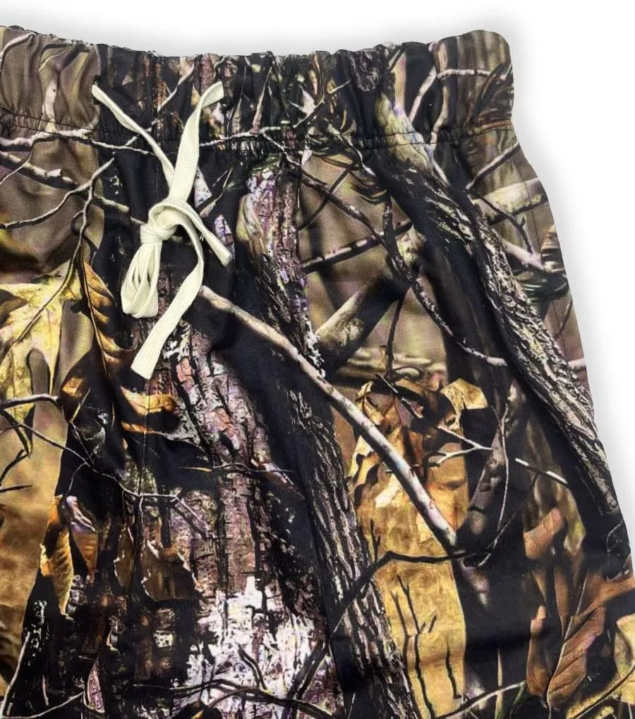 Real Tree Branch Print Drawstring Waist Jogger Pants Casual Comfy Pocket Trousers for Outdoor Sports