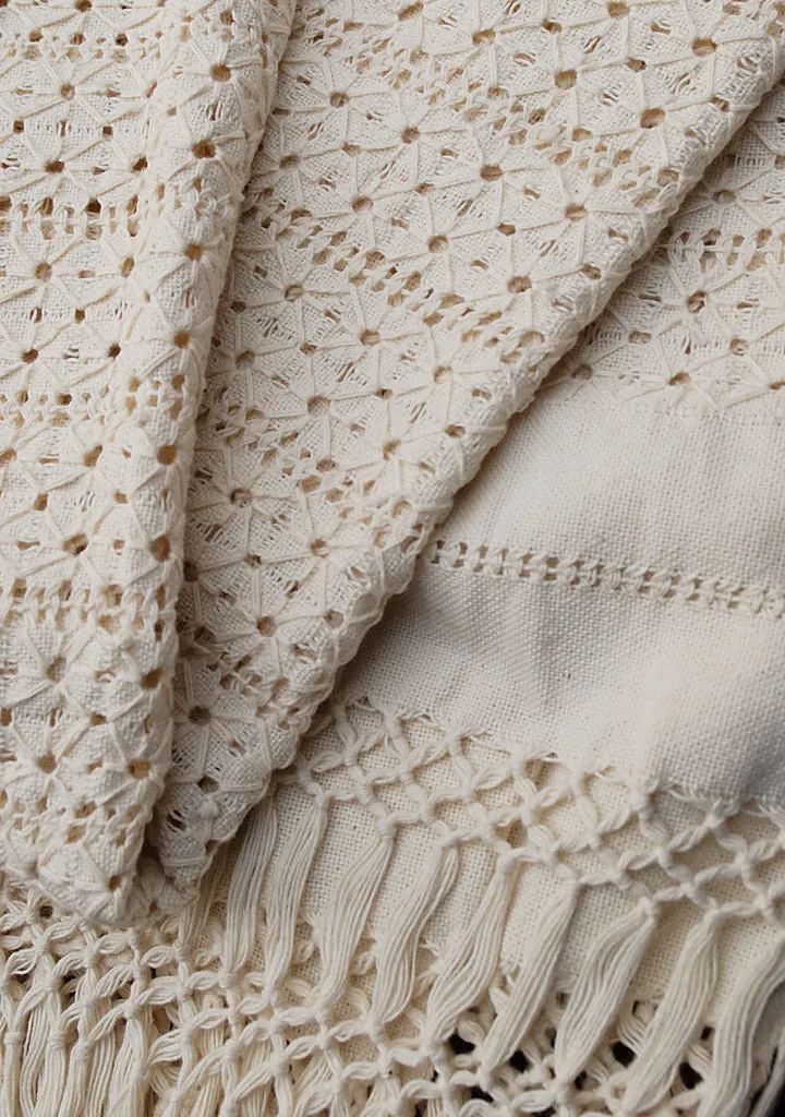 Rebozo Deshilado Entero- Patzquaro Cotton Shawl