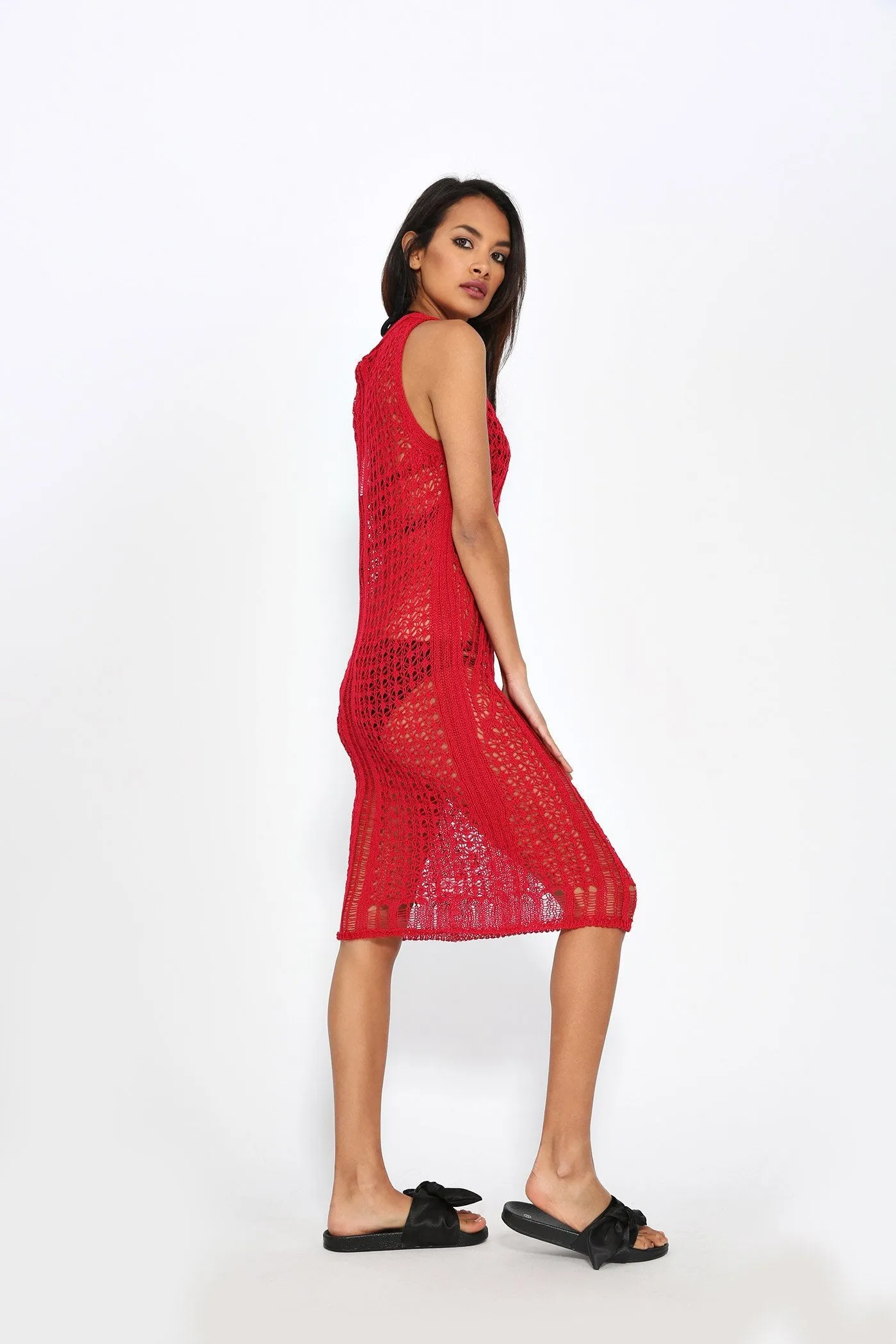 Red Crochet Cover Up