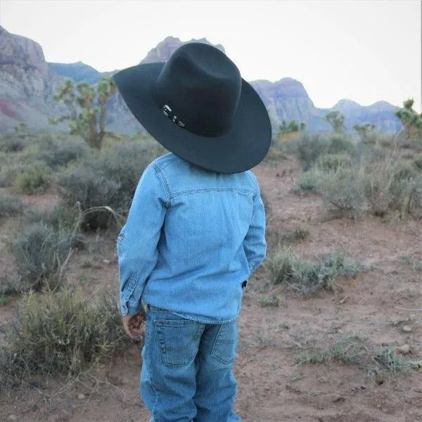 Resistol Youth Pay Window Jr. Black Brick Top Western Cowboy Hat RWPYJR