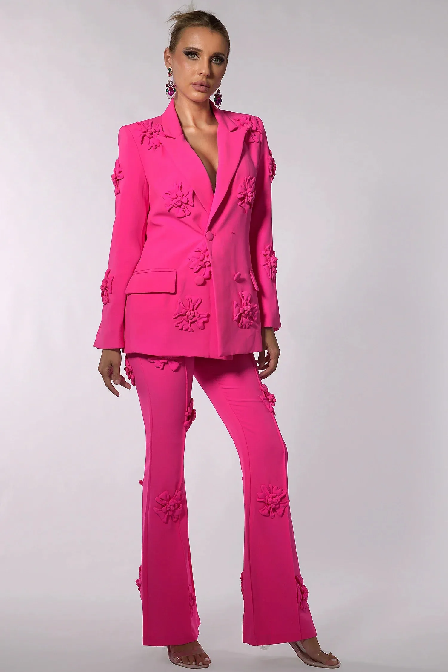 Rhodora 3D Floral Patchwork Blazer Set