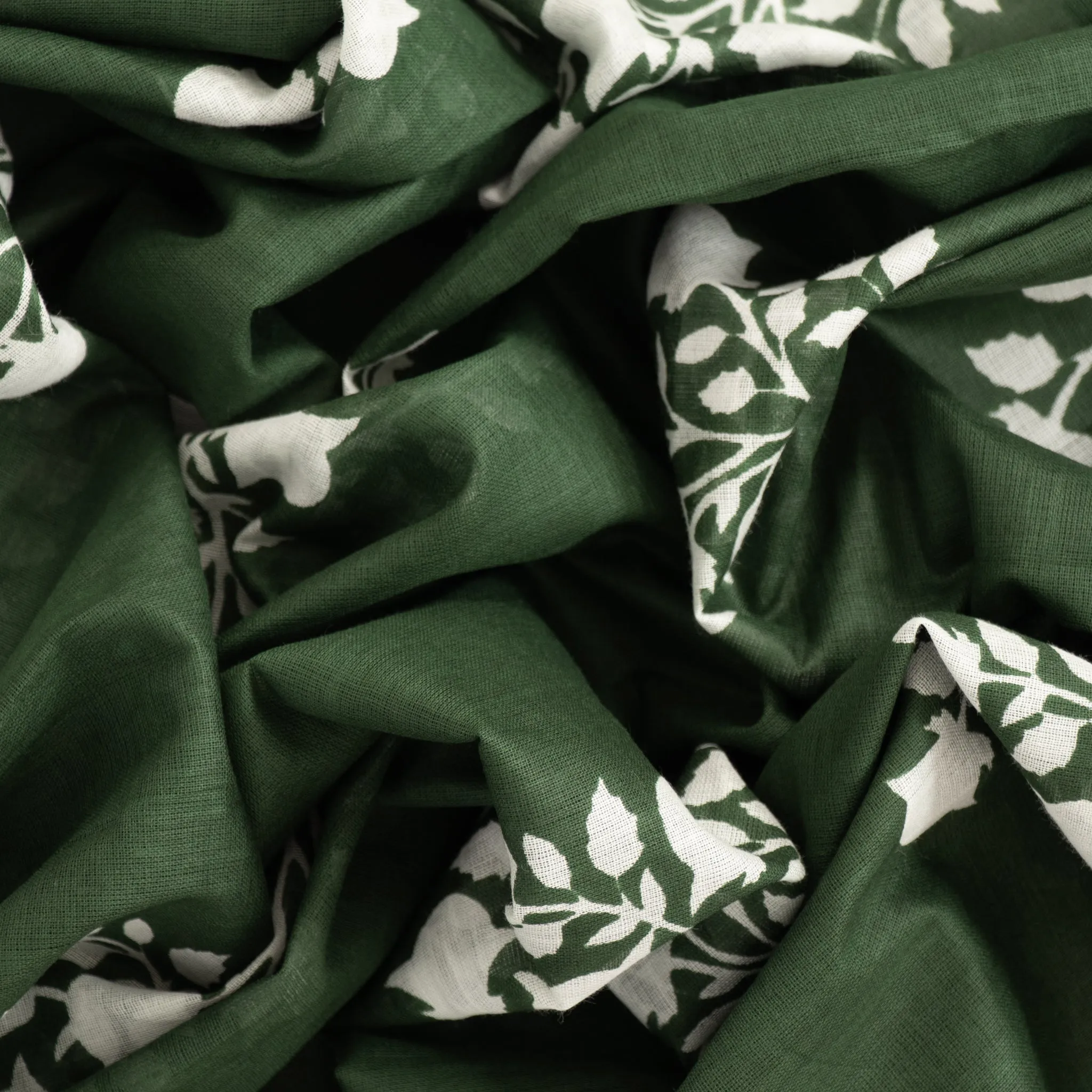 Rue Lightweight Cotton Scarf - Khaki, Leaf