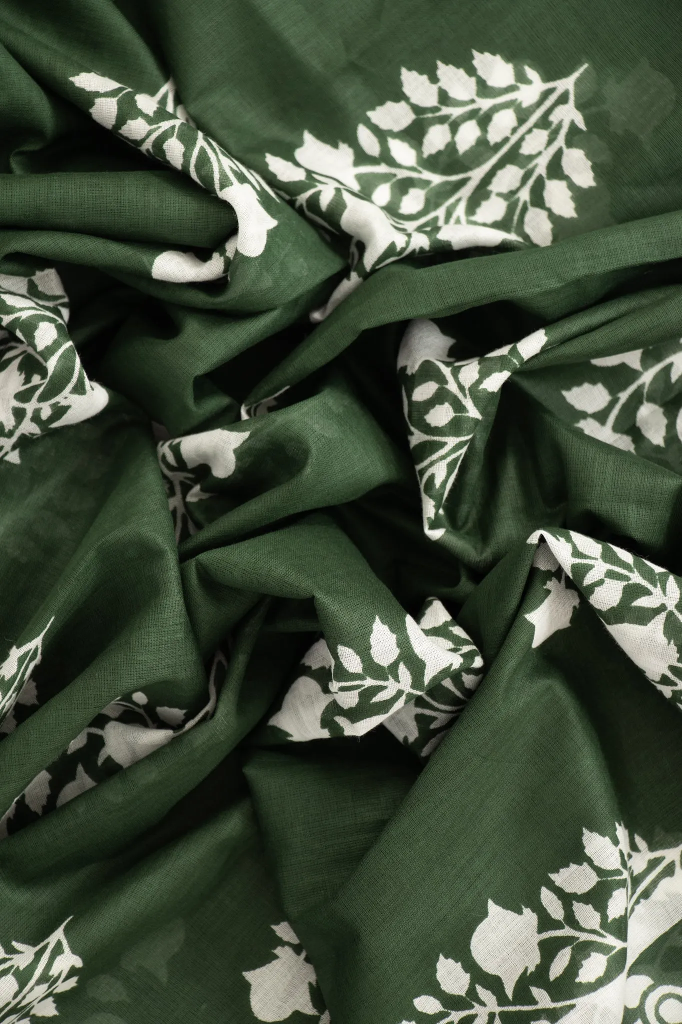 Rue Lightweight Cotton Scarf - Khaki, Leaf