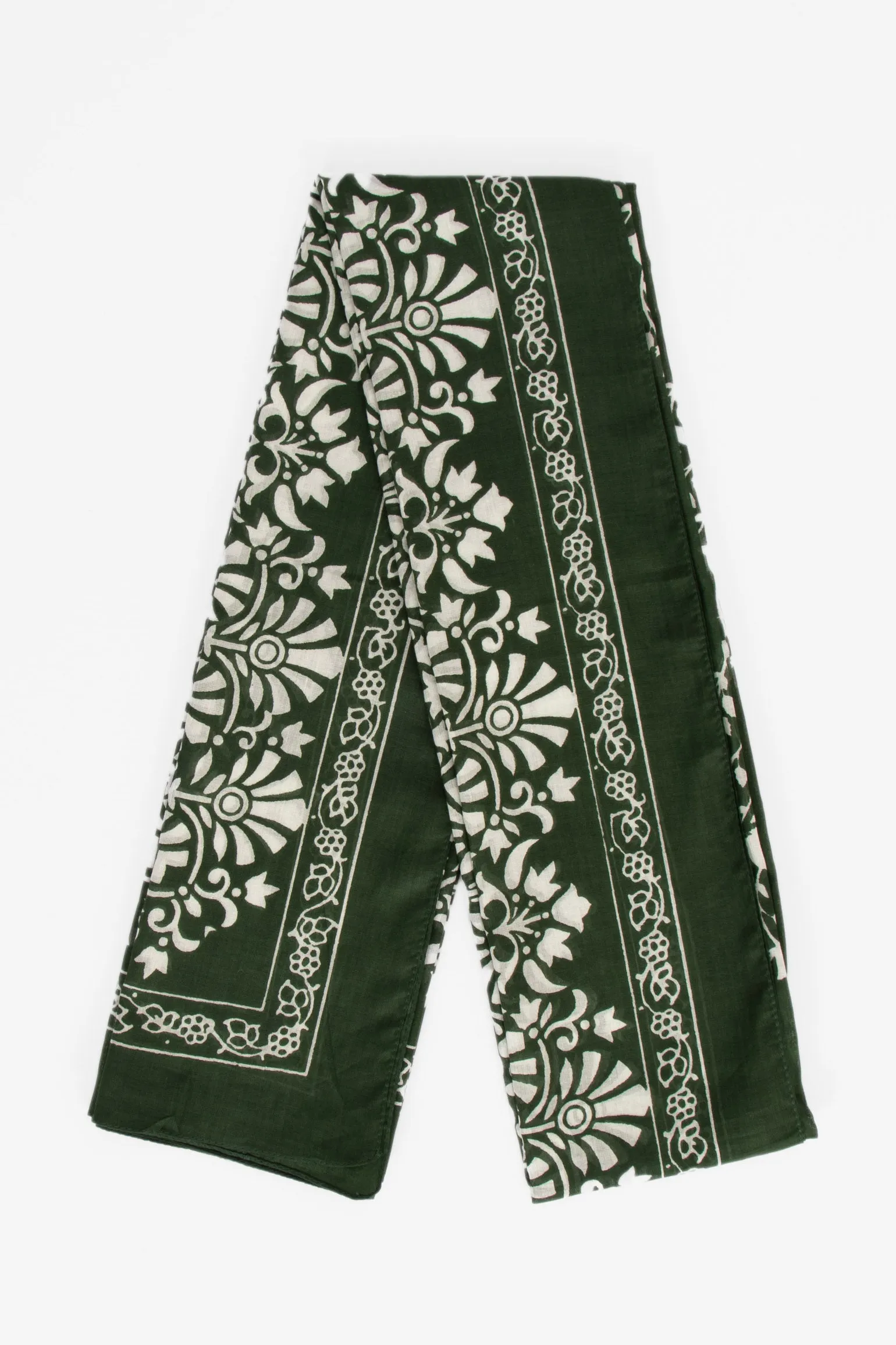 Rue Lightweight Cotton Scarf - Khaki, Leaf