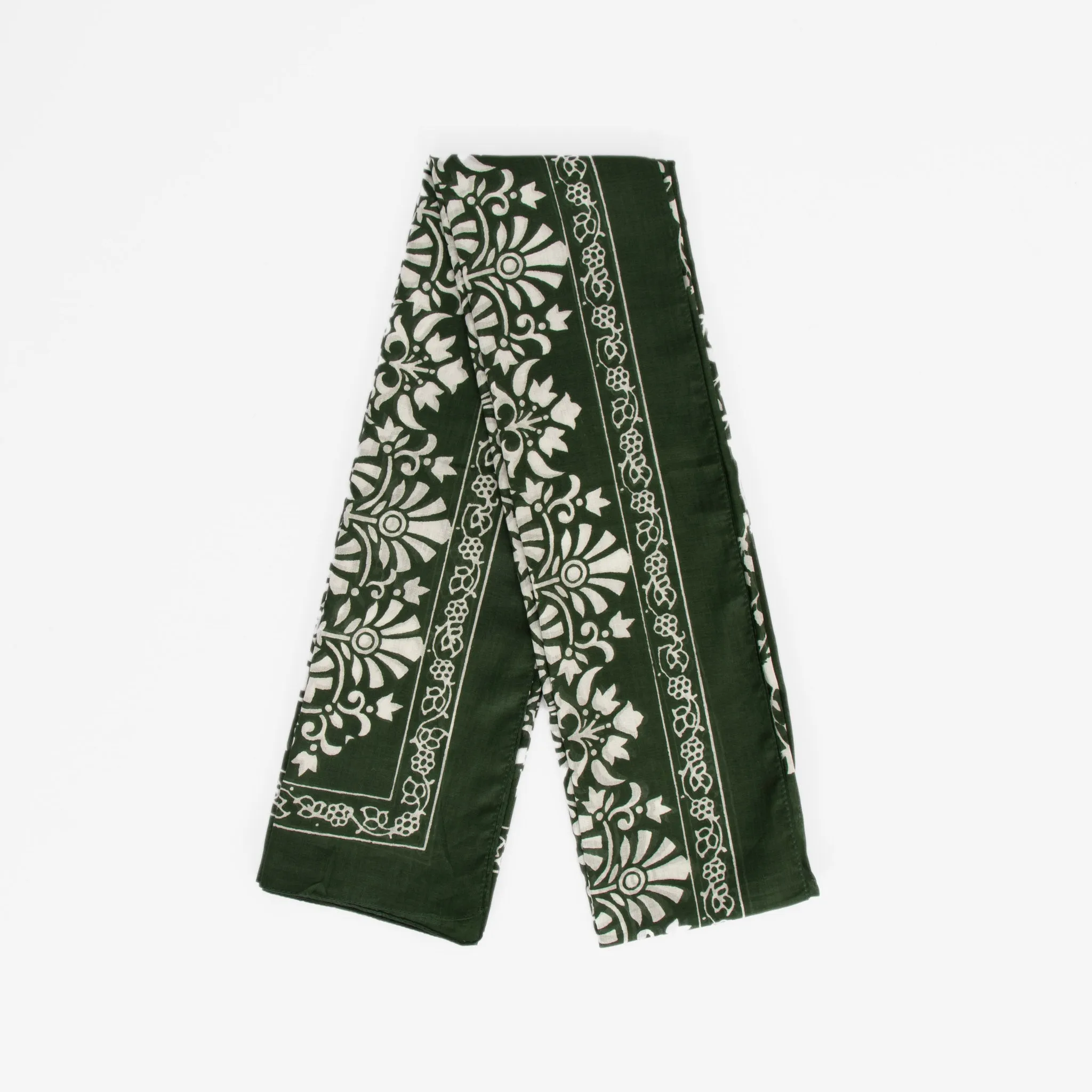 Rue Lightweight Cotton Scarf - Khaki, Leaf