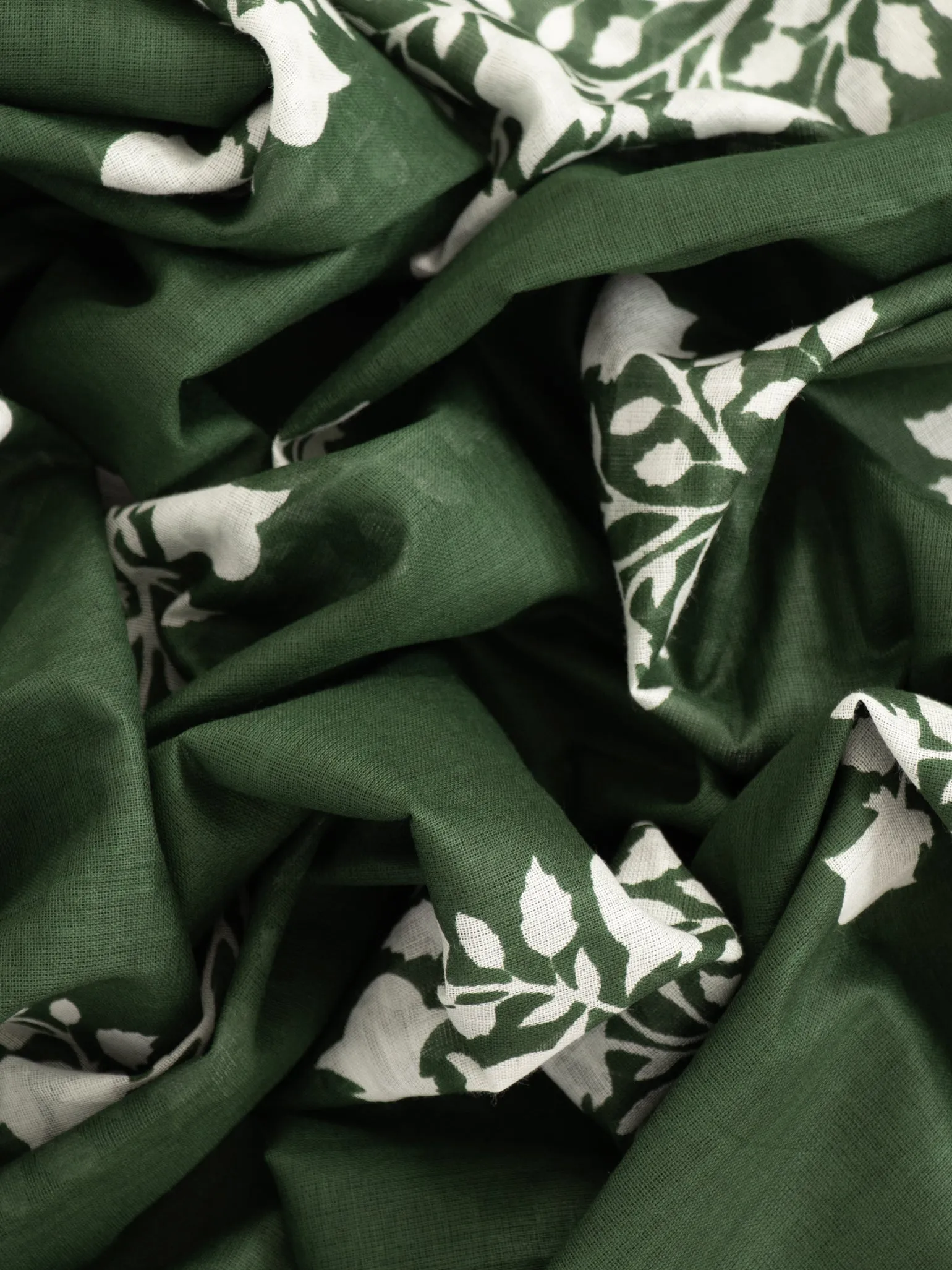 Rue Lightweight Cotton Scarf - Khaki, Leaf