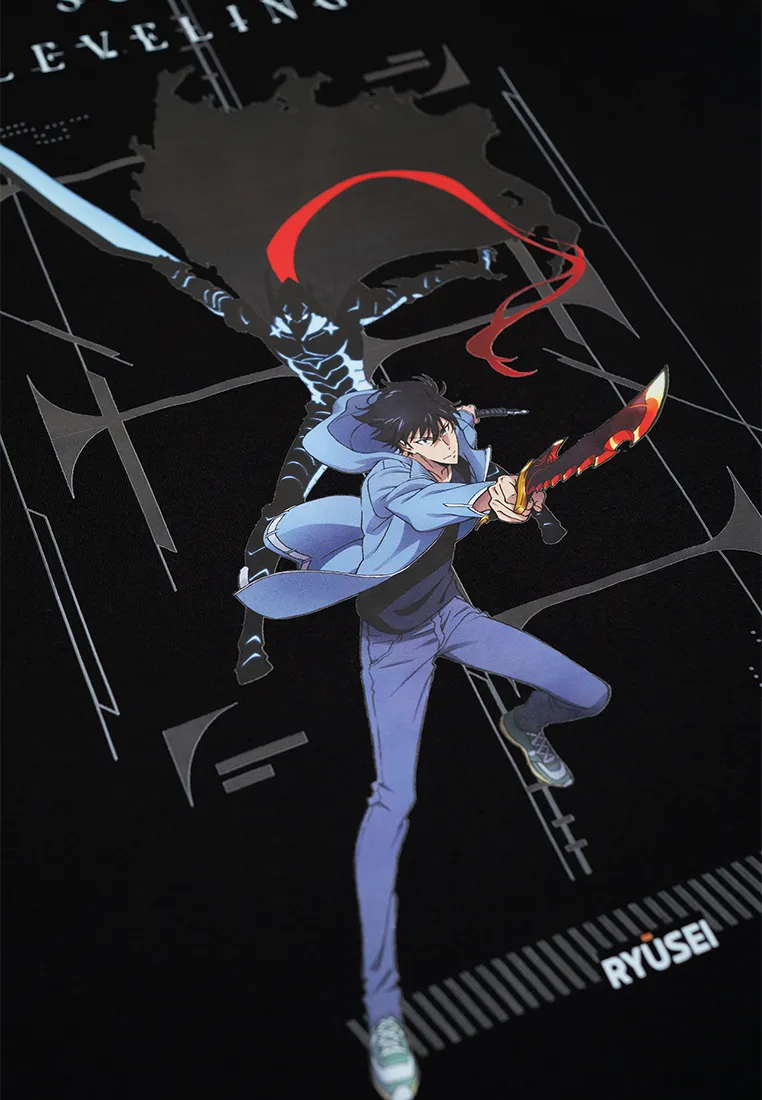 Ryusei x Solo Leveling | Tshirt Jinwoo Dagger Black
