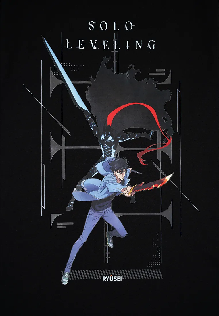 Ryusei x Solo Leveling | Tshirt Jinwoo Dagger Black