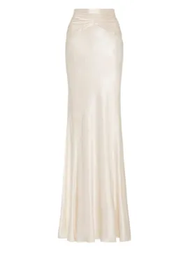 Shona Joy Ruched Maxi Skirt in Cream