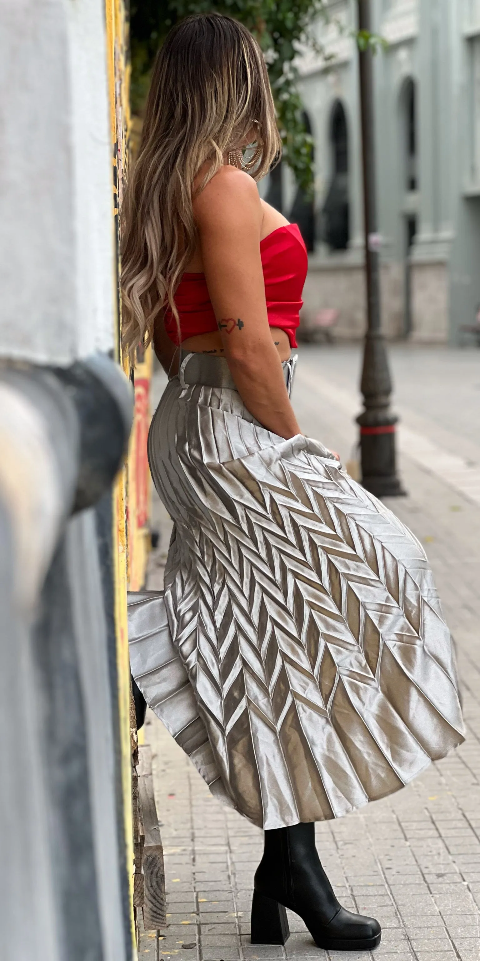Silver Maxi Skirt