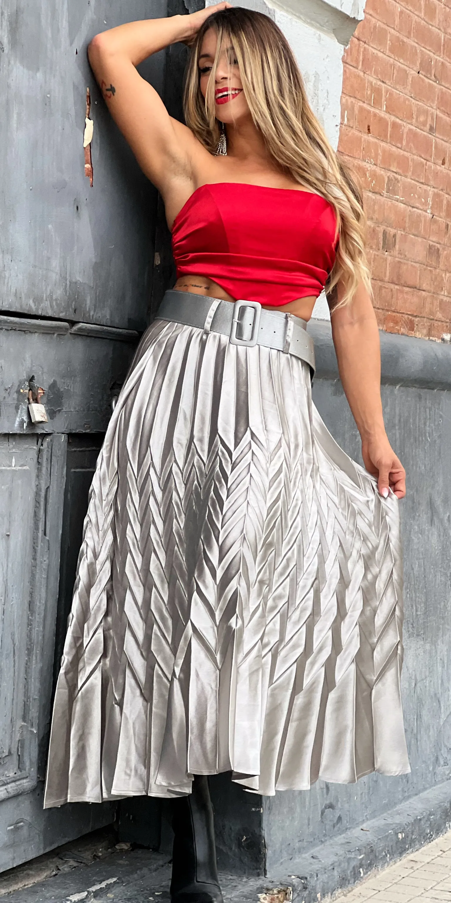 Silver Maxi Skirt