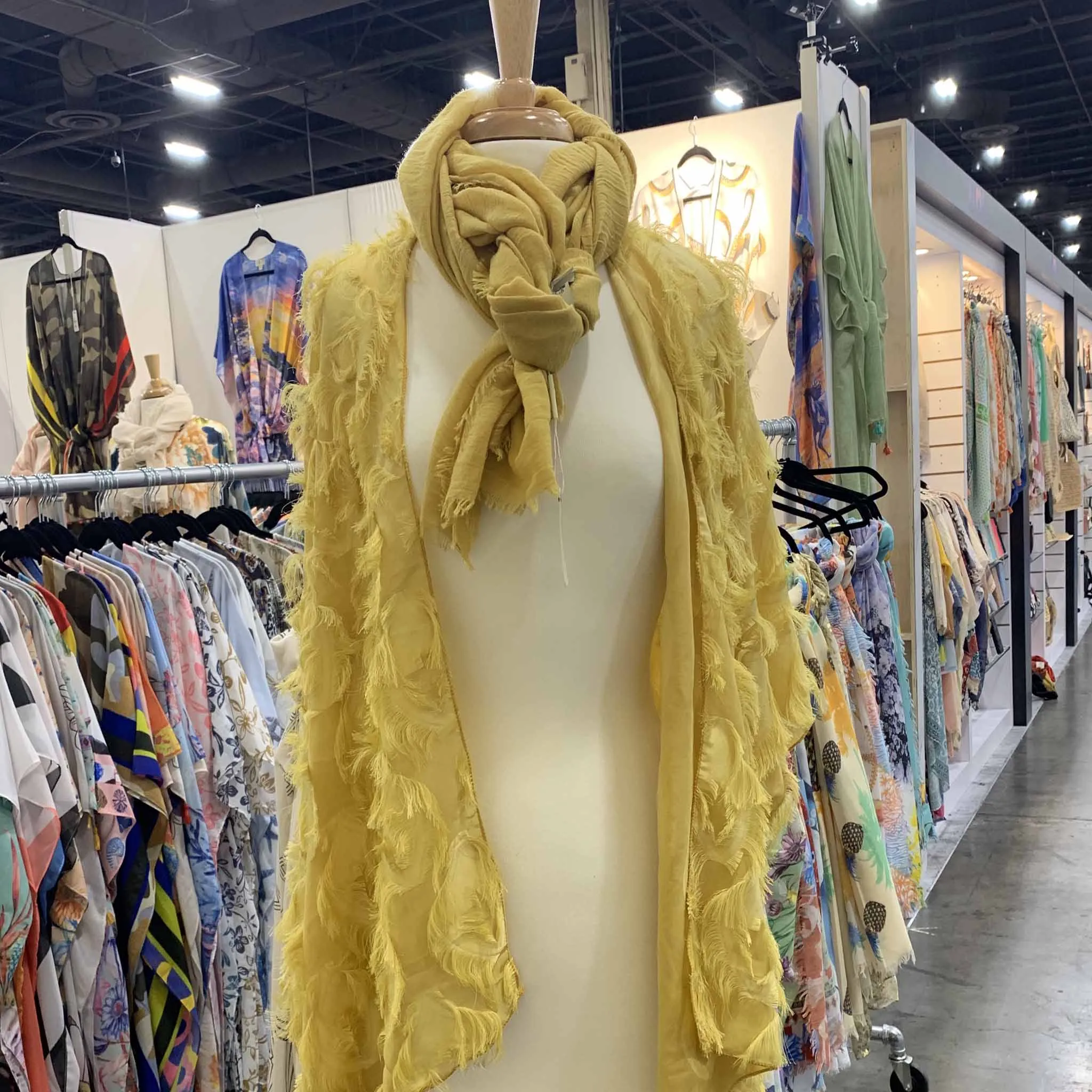 Solid Color Raw Edge Cotton Scarf