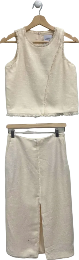 Viktoria Chan White Two-Piece Top and Skirt Set S