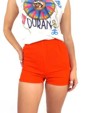 Vintage 70s High-Waisted Orange Gym Shorts -- Size Extra Small/Small