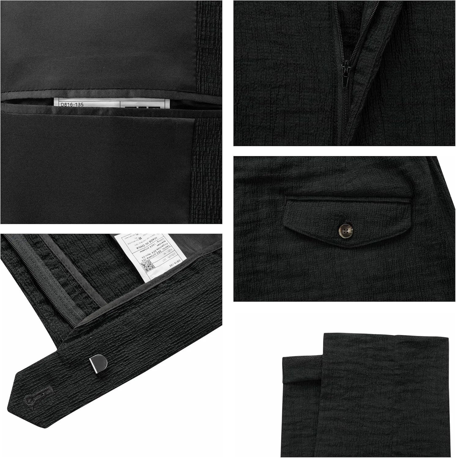 WEEN CHARM Men's Summer Seersucker Suit-2-Piece Blazer and Pants Set-Lightweight,Breathable,Casual,Cool and Comfortable