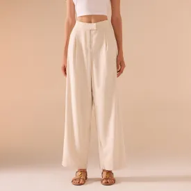 Wide Leg Linen Trouser