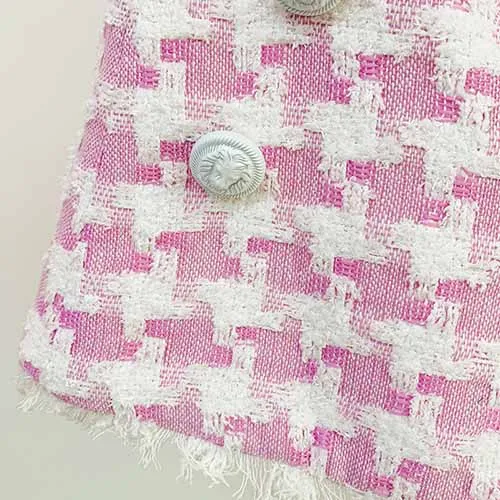 Women's Plaid Shorts Wool High Waist Houndstooth Check Tweed Shorts